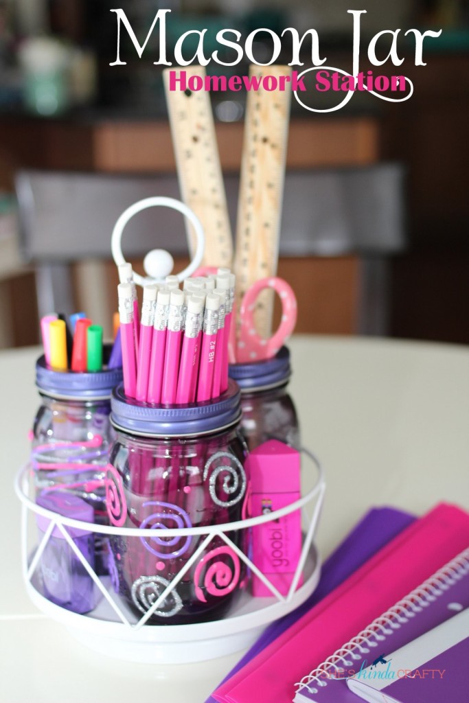 Mason Jar Homework Station | #CanItForward - Shes {kinda} Crafty